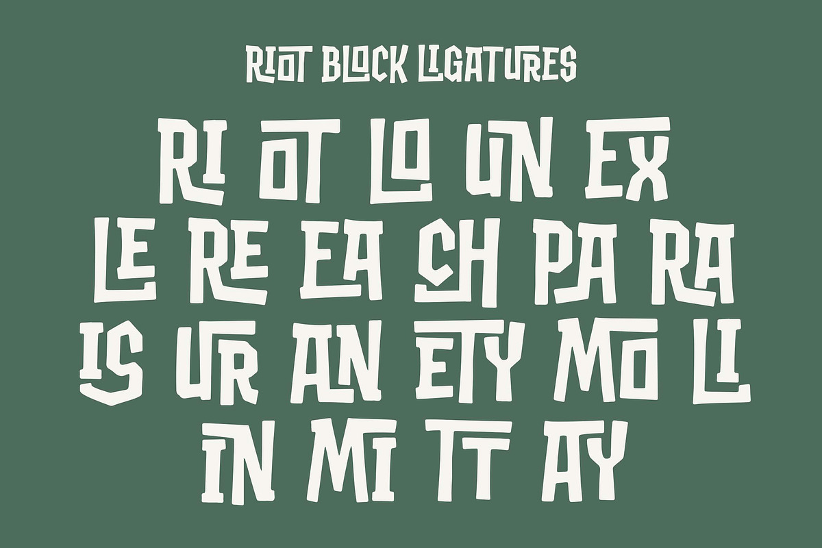 Riot Block a Block Display Font, a Slab Serif Font by Blankids Studio (Photo 9 of 10)