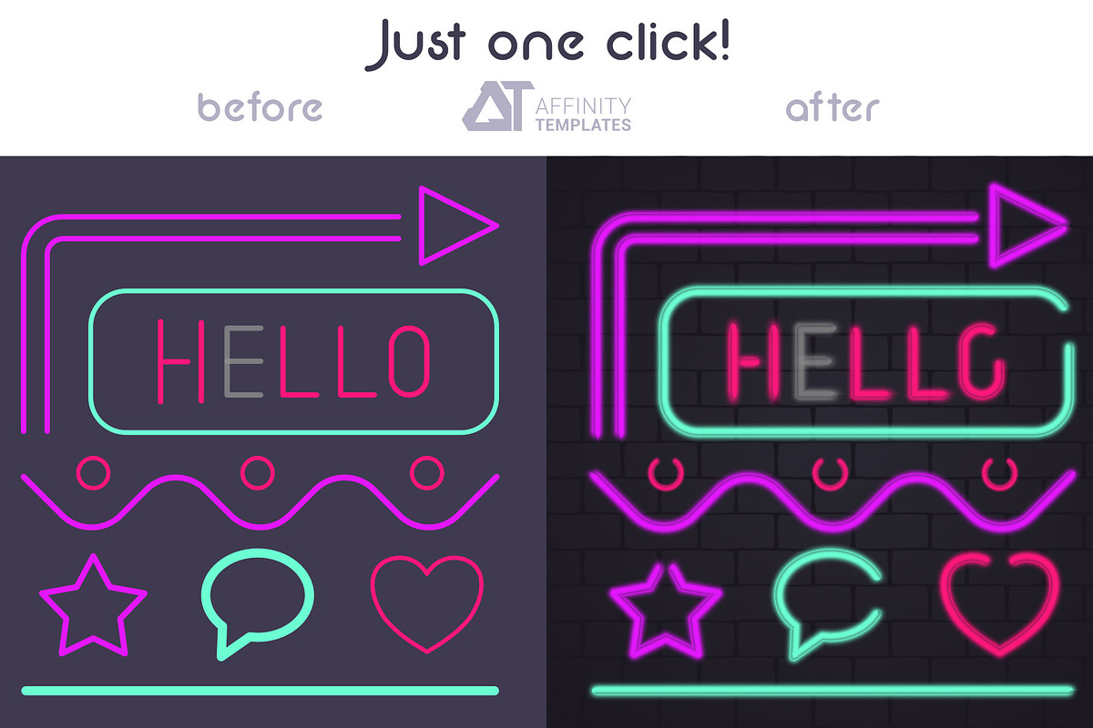 Neon Brush Pack Affinity Designer, a Brush Add-On by Affinity Templates (Photo 3 of 7)