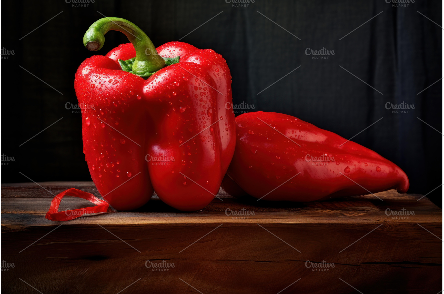 Crunchy Organic red pepper. Generate, a Food & Drink Photo by Ylivdesign