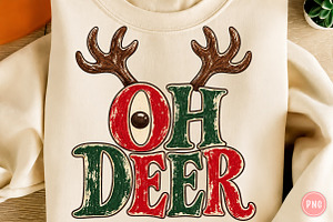 Oh Deer Retro Christmas PNG