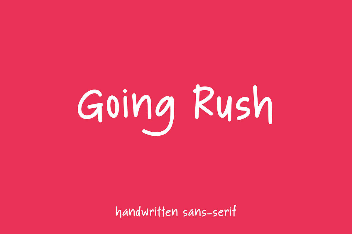 Going Rush - Handwritten Font, a Script Font by Mightyfire (Photo 1 of 3)