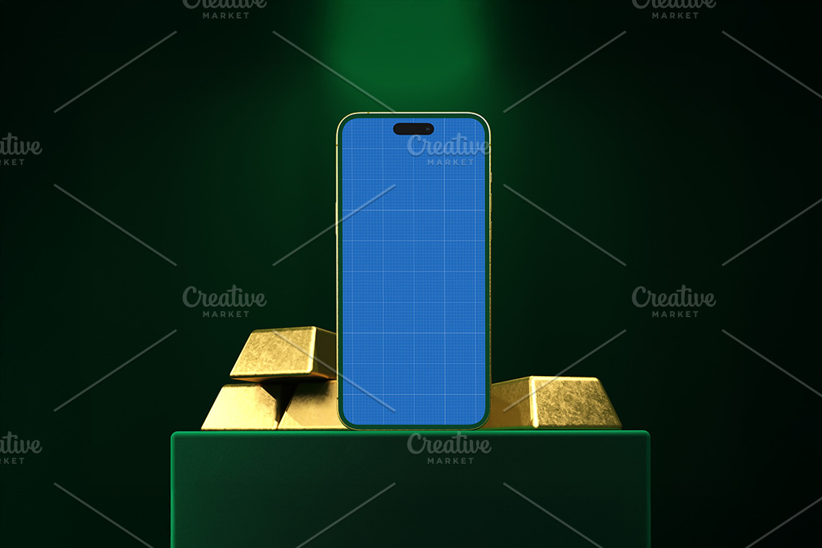 Golden iPhone 16 Pro Max Mockup, an iPhone Mockup by Qaleb Studio