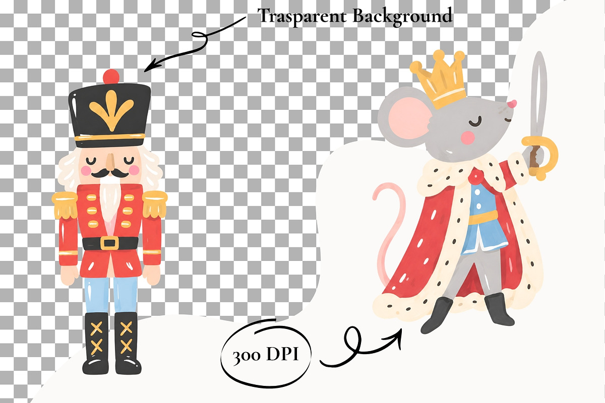 Nutcracker Ballet Clipart Christmas, a Seasonal Illustration by SugarCloudStudioArt (Photo 2 of 6)