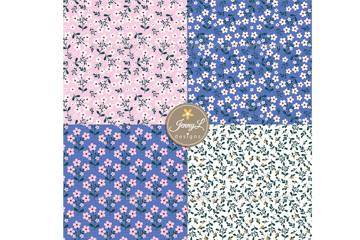 Floral Spring SEAMLESS Digital Paper, a Pattern Graphic by JennyL Designs (Photo 5 of 5)