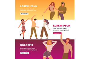 dancing cartoon characters. happy, a Person Illustration by Multigon