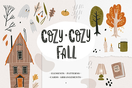 Cozy fall clipart collection