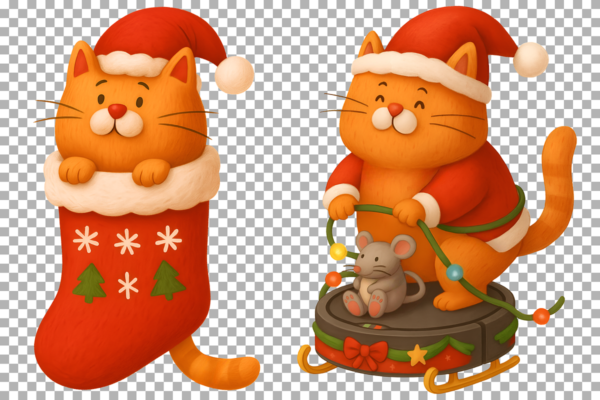 Christmas Santa Cat Clipart Kitten, an Animal Illustration by SugarCloudStudioArt (Photo 6 of 7)