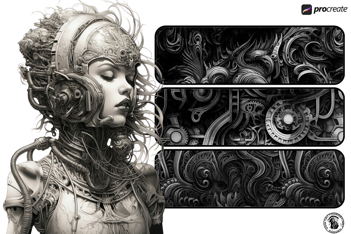 Biomech vol.2 designs & brushes, a Brush Add-On by Studio.Valhalla (Photo 2 of 8)