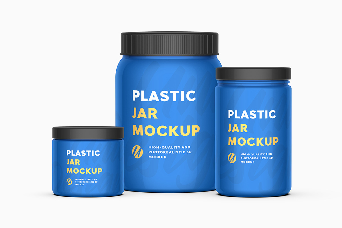 Plastic Jar Mockup, a Packaging Mockup by UnicDesign (Photo 5 of 5)