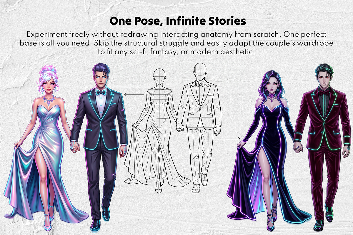 200 Wedding Couple Procreate Stamps, a Brush Add-On by Selentaori Studio (Photo 10 of 12)