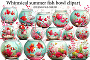Whimsical summer fish bowl clipart, an Illustration by Designworld (Thumbnail 1 of 5)