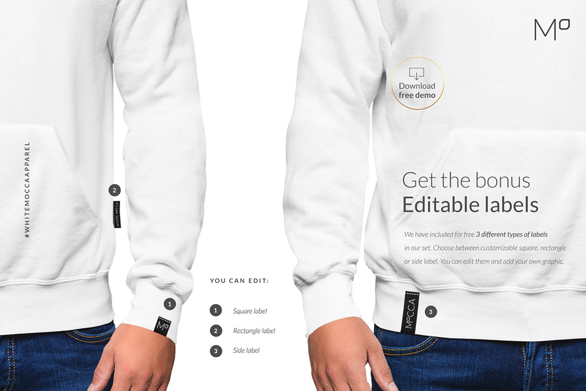 Men Hoodie Mock-ups Set FREE DEMO, a Books & Magazine Mockup by Apparel_Mockups (Photo 18 of 25)
