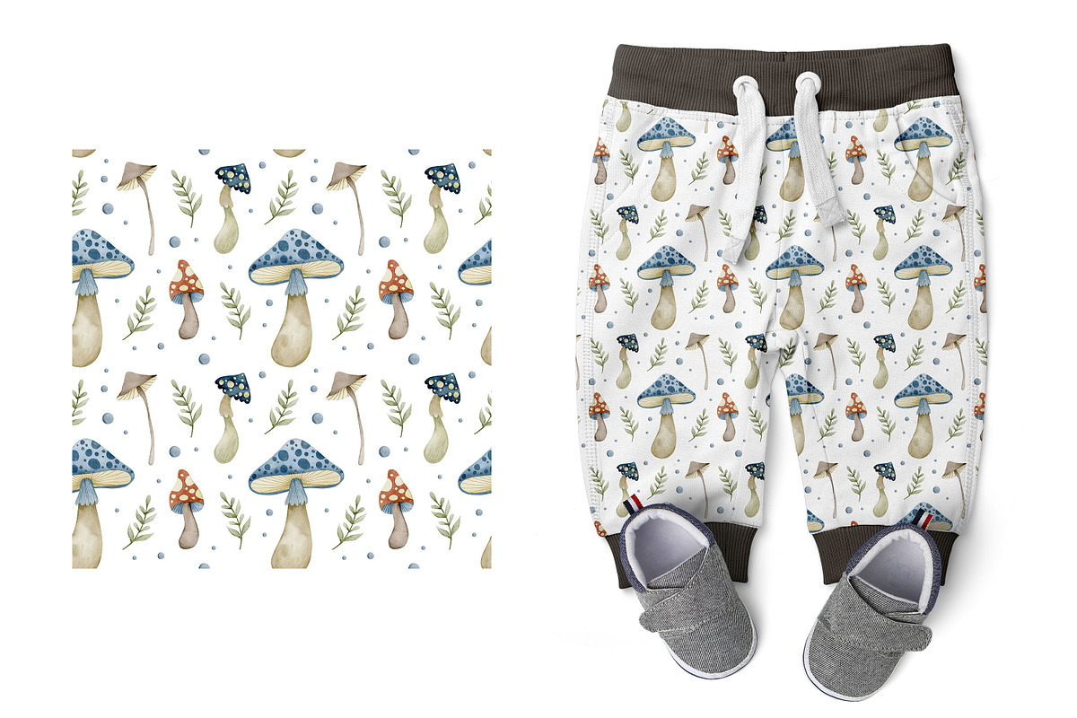 Watercolor mushrooms collection., a Decorative Illustration by Kira Konoshenko (Photo 11 of 12)