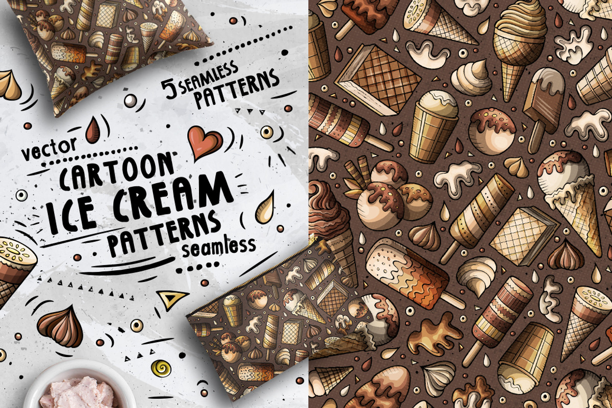 Ice Cream Cartoon Doodle Big Pack, a Decorative Illustration by BALABOLKA (Photo 7 of 11)