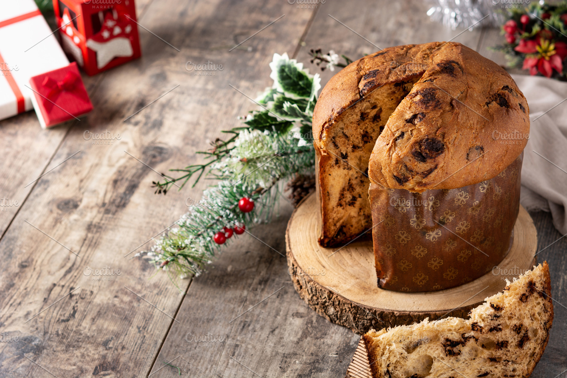 Traditional Italian panettone for Christmas, a Food & Drink Photo by etorres69