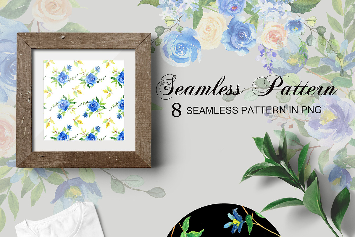 Watercolor Flowers - Blue Roses, an Illustration by Pixavics (Photo 5 of 8)