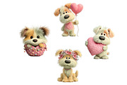 Whimsical Valentine Fluffy Dog Clipa, an Illustration by Dream Creation (Thumbnail 7 of 7)
