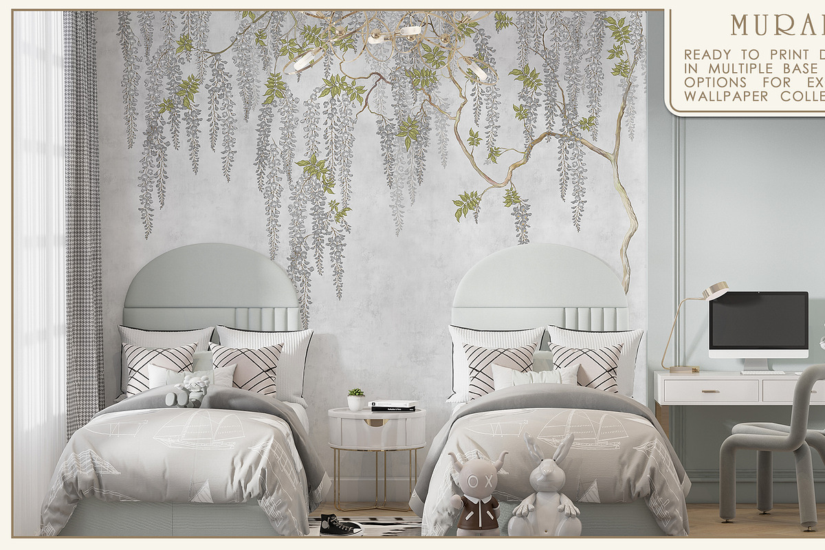 Fresco collection Wisteria bloom, a Wallpaper Graphic by Natalia0307 (Photo 6 of 25)