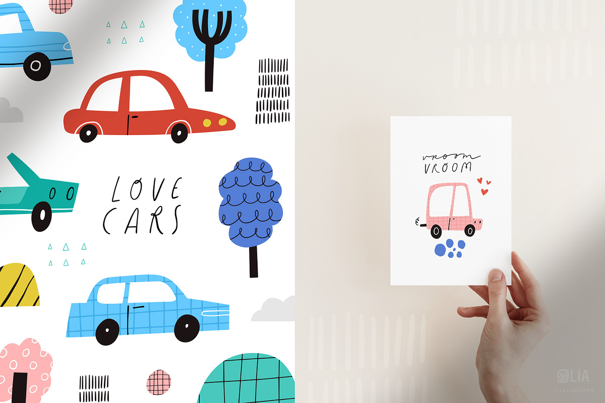 Cute Cars | Hand drawn clipart, a Transportation Illustration by Olia (Photo 10 of 11)