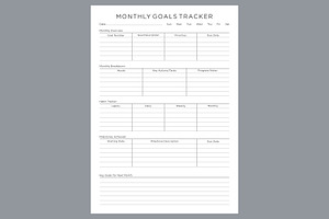 Generic Monthly Goals Tracker