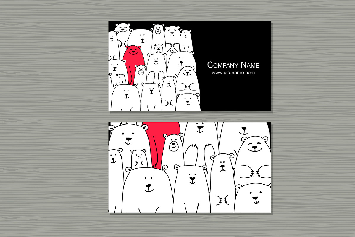 Card templates with white bears, a Card Template by Kudryashka (Photo 12 of 14)