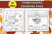 Cute Thanksgiving Coloring Page, a Seasonal Illustration by Salaly (Thumbnail 4 of 10)