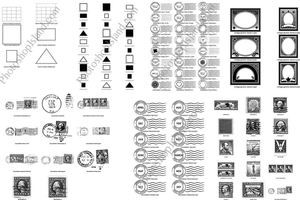 169 Postage Stamp-Themed PS Brush, a Brush Add-On by RogerRidpath (Photo 2 of 4)