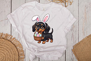 Cute Easter Bunny Dachshund Png, an Illustration by CraftArtStudio (Thumbnail 2 of 4)