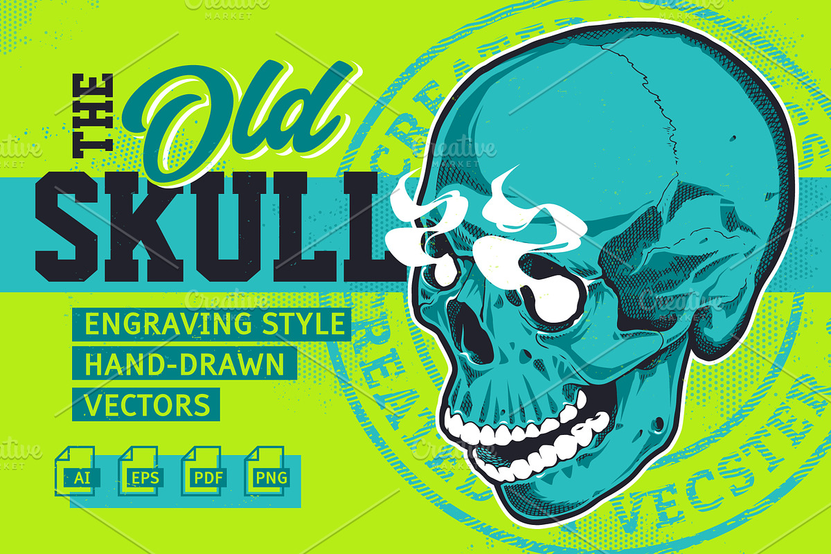 Vintage Vector Skulls Pack, a Decorative Illustration by Vecster (Photo 1 of 6)