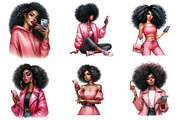 Watercolor Black Women Clip Art, an Illustration by CreationArt (Thumbnail 2 of 6)
