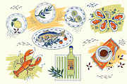 Hand drawn seafood food set with, a Food Illustration by Zimages (Thumbnail 3 of 3)