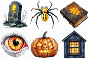 Watercolor Yellow Halloween Clipart, an Illustration by Craft Nest (Thumbnail 4 of 6)