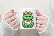 Green Angry Christmas Cat Png, an Illustration by designcity5 (Thumbnail 5 of 8)