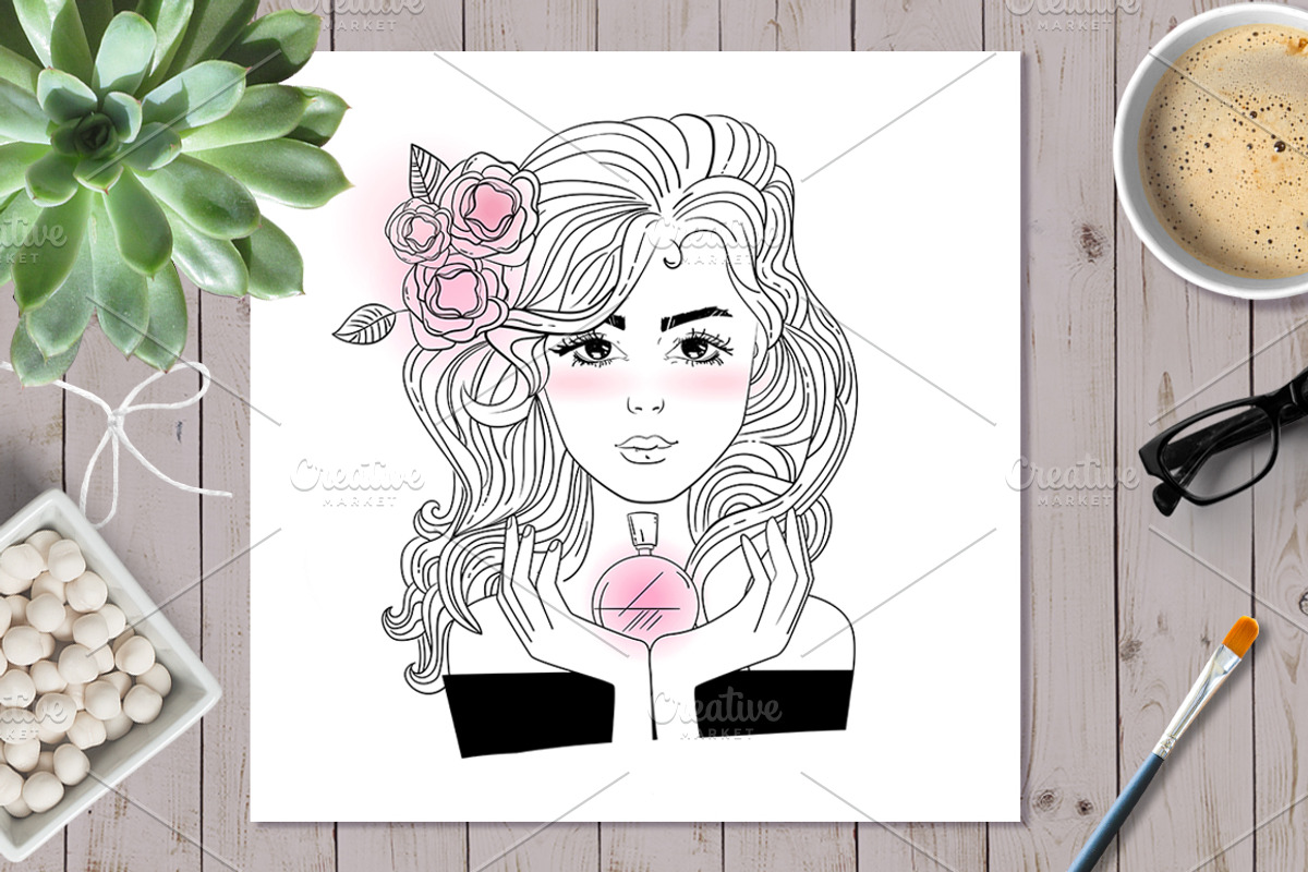 Woman with perfume, a Graphic by Anna Violet