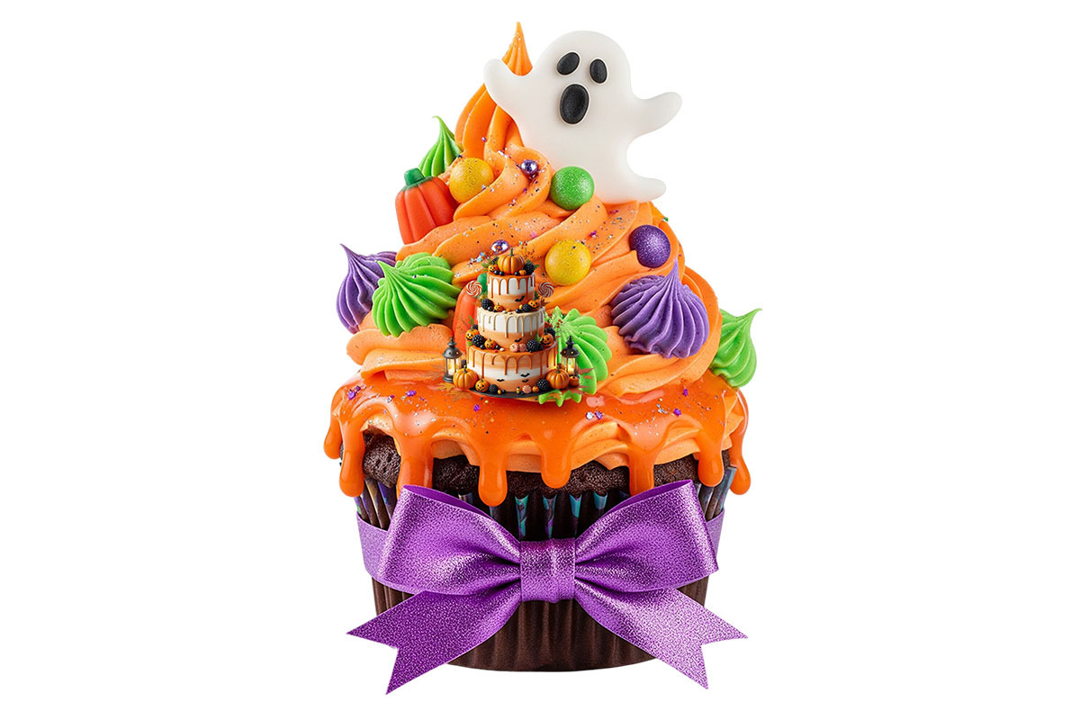 Cute Halloween Cupcakes Clipart, an Object Graphic by Pixxel_Studio (Photo 7 of 7)