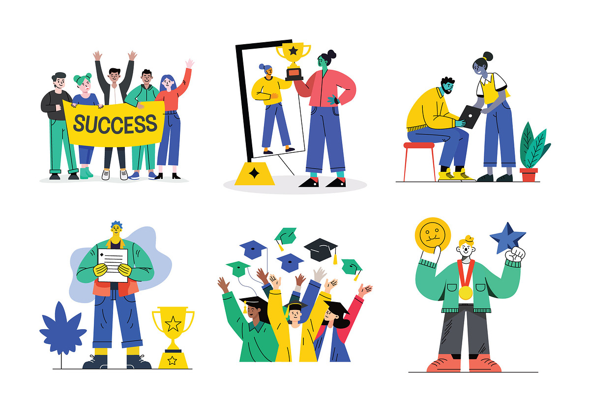 Success and Winnings Illustrations, a Person Illustration by Vector Portal (Photo 5 of 8)