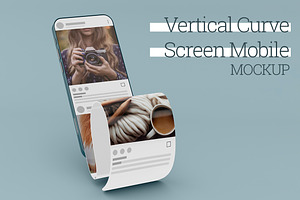 Vertical Curve Screen Phone Mockup, a Product Mockup by McLittle Stock