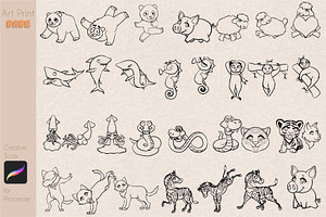 Animal Stamp Children Coloring Pages