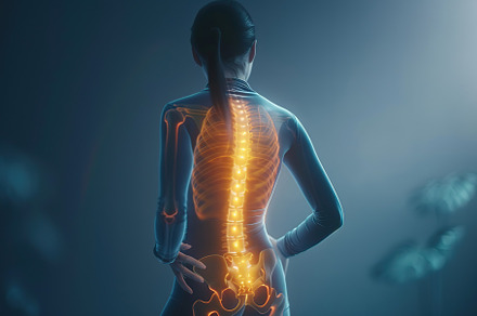 Highlighted lower back pain, a Health & Medical Photo by AlyaAnd