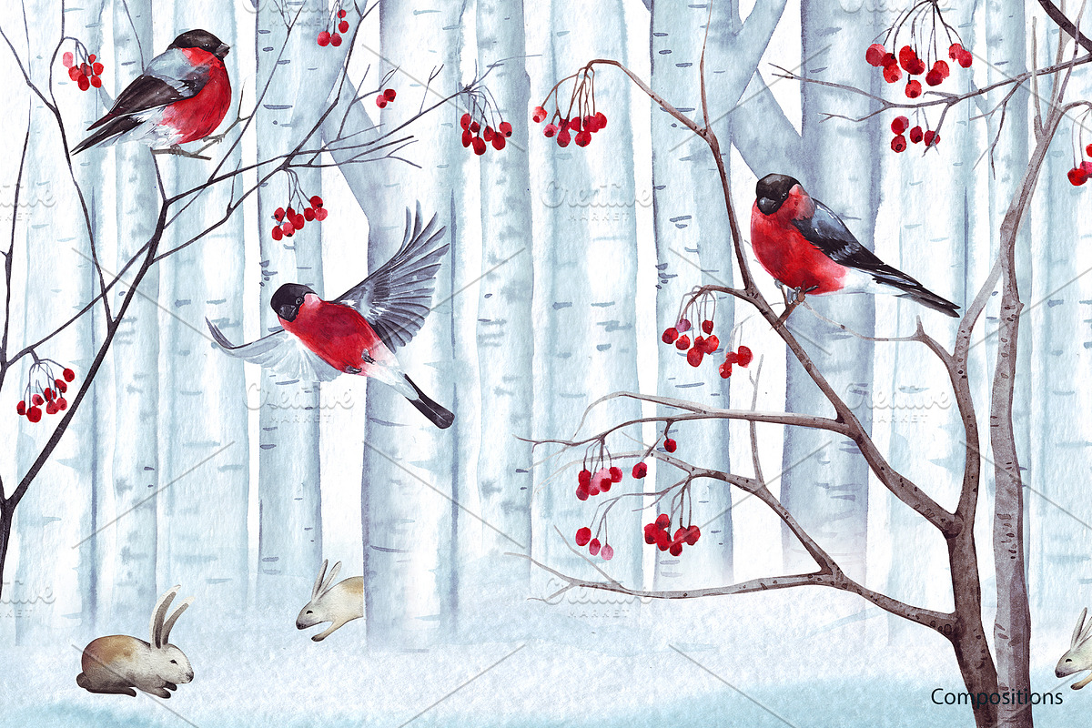 Watercolor winter story, an Illustration by YuliaBiser (Photo 7 of 11)