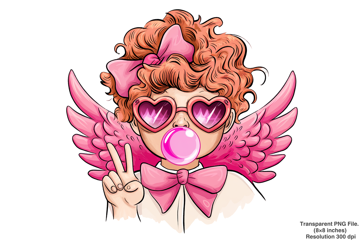 Cupid with Bubblegum PNG Clipart, an Illustration by Black Gallery (Photo 3 of 14)