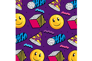 90s nostalgia pattern, a Texture Illustration by studiogstock