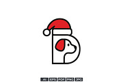 Letter D Dog Christmas Logo, a Branding & Logo Template by Vectorium Studio (Thumbnail 1 of 2)
