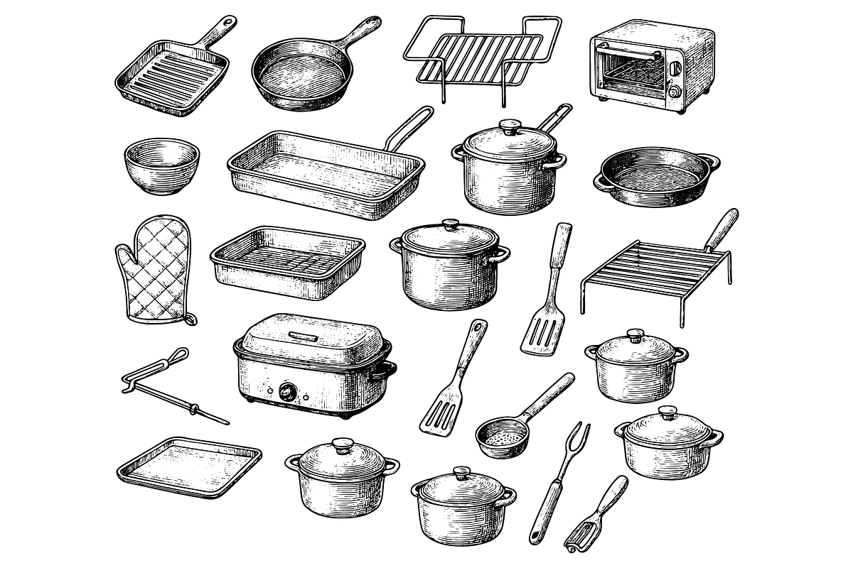 Cooking and Baking Utensils Pack, an Object Graphic by nikagraphic