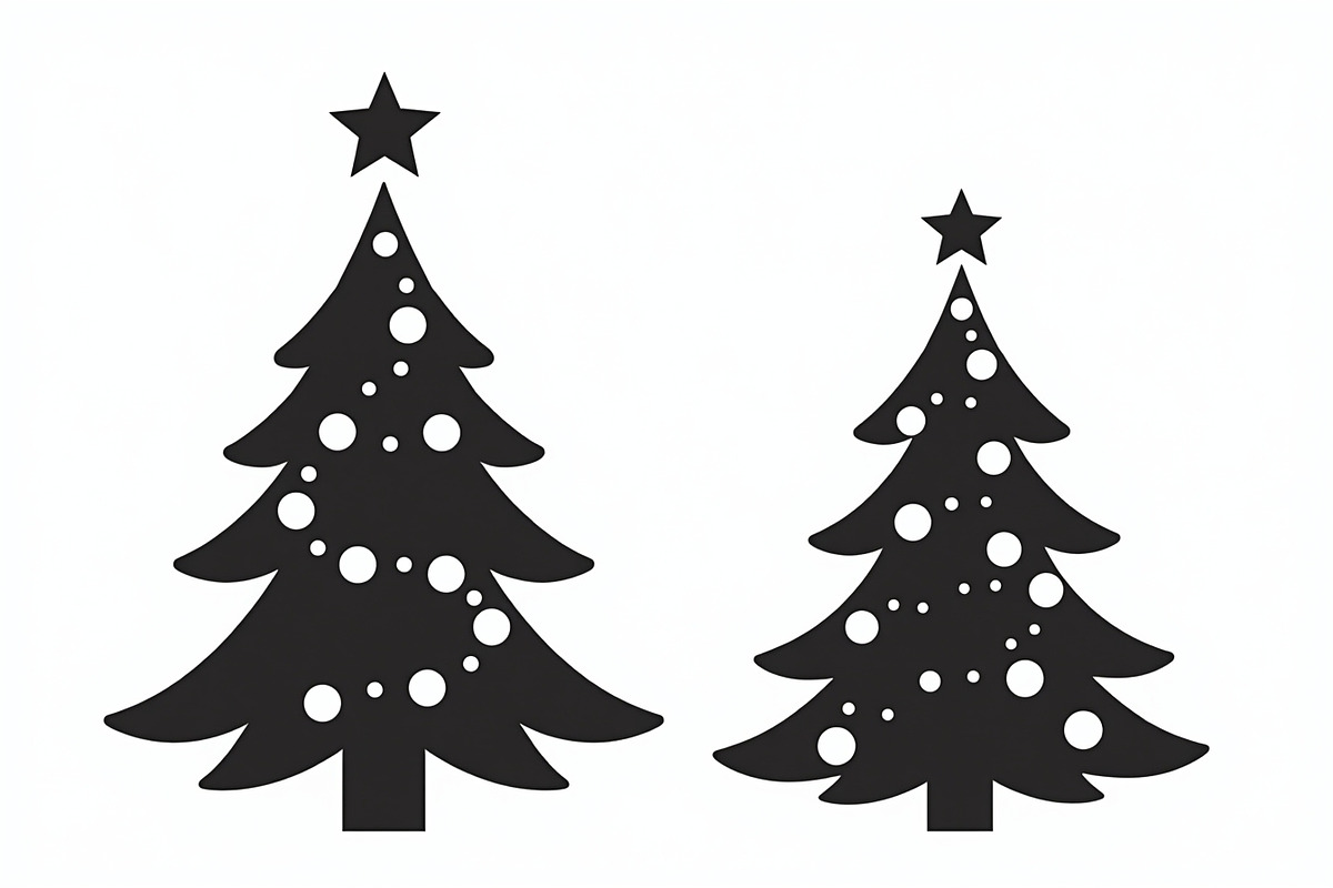 Cozy Holiday Tree Silhouette Designs, an Illustration by Gaye Art (Photo 8 of 21)