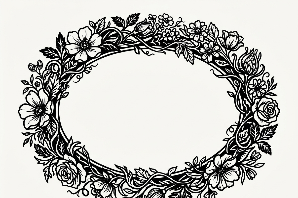 50 Elegant Floral Oval Mirror Frame, a Decorative Illustration by Amazin_art (Photo 21 of 29)
