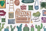 The Cozy Things (watercolor clipart), a Decorative Illustration by Soir Creative (Thumbnail 1 of 7)