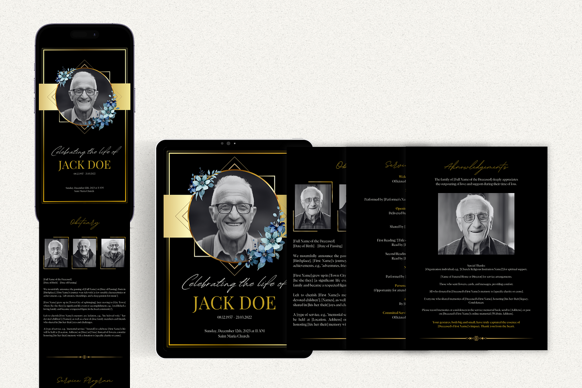 Funeral Program Template Set I Canva, an Invitation Template by The Social Stuff (Photo 6 of 9)