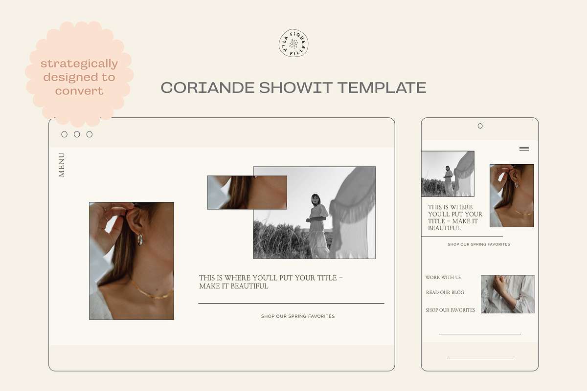 Coriande Showit Web Template, a Websites & App Template by Figue Studio (Photo 1 of 4)