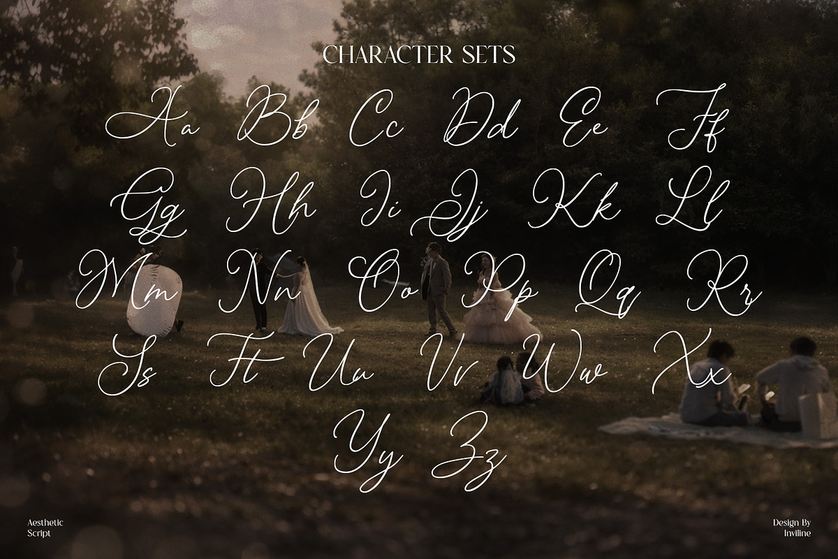 Luminary - Aesthetic Script Font, a Script Font by Inviline.co (Photo 2 of 11)